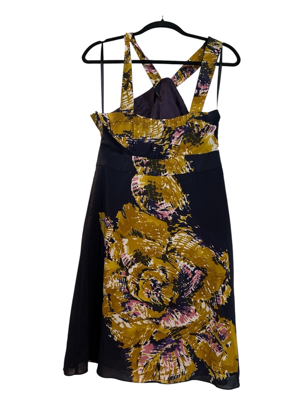 THE LIMITED NAVY PRINT HALTER STYKE DRESS